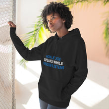 Knowledge Speaks Fleece Hoodie | Cozy Wisdom Apparel, Gift for Students, Motivational Wear, Thoughtful Hoodie, Casual Style