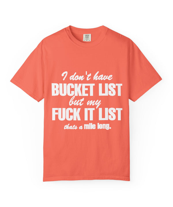 Humorous Bucket List T-Shirt for Adventure Lovers, Funny Gift, Casual Wear, Birthday Gift, Travel Enthusiast Tee